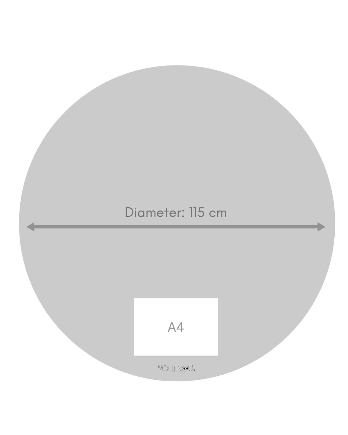 Durable round floor mat in cocoa for high chairs – easy to clean and protects floors. Ø115 cm.