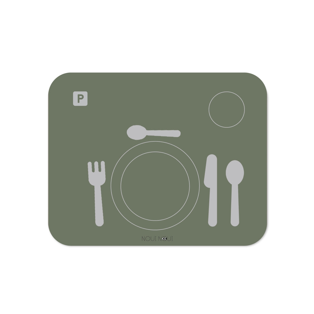 Placemat - learning table setting - olive