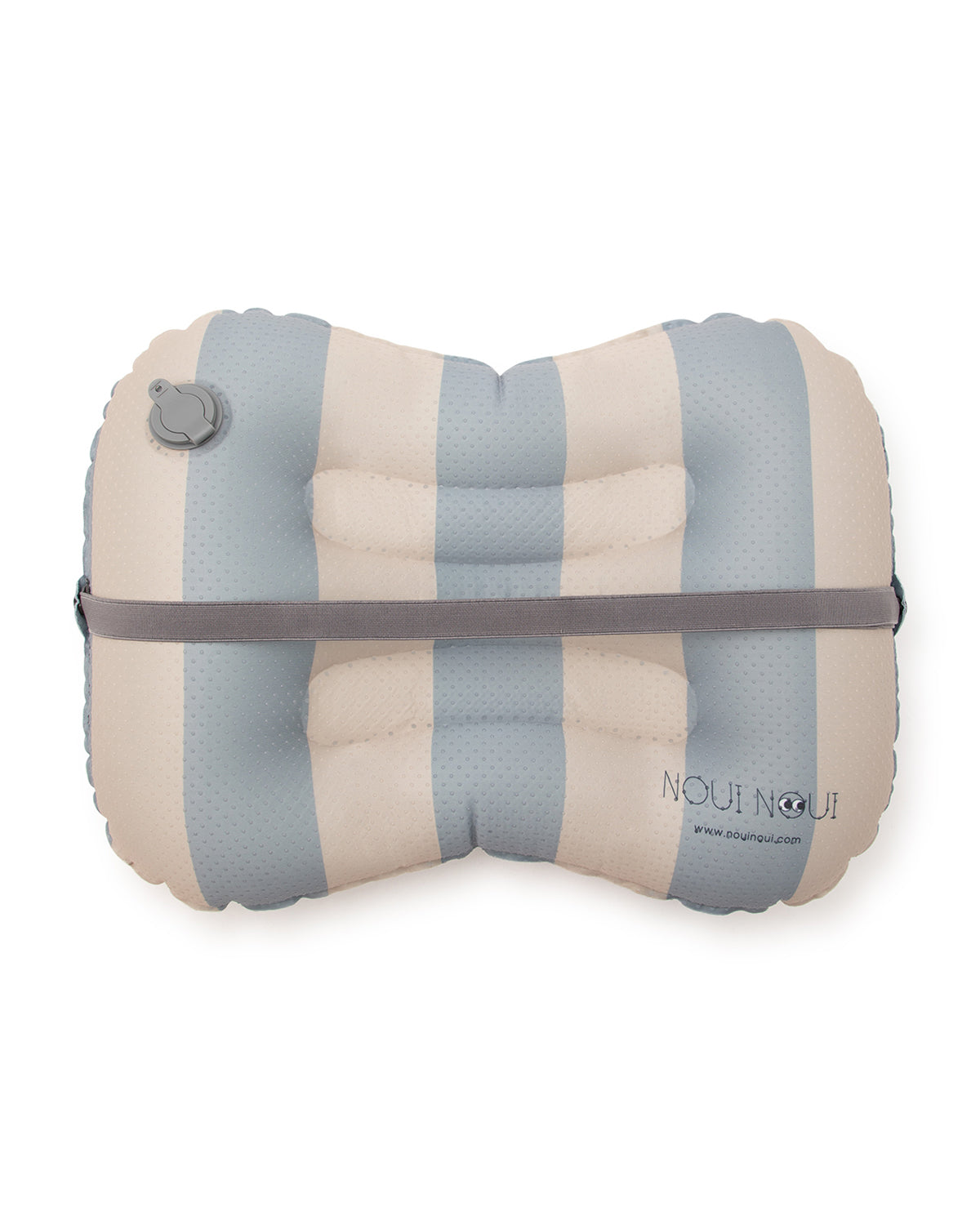 Oppustelig sædehynde - Striber blå/tåge