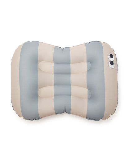 Oppustelig sædehynde - Striber blå/tåge