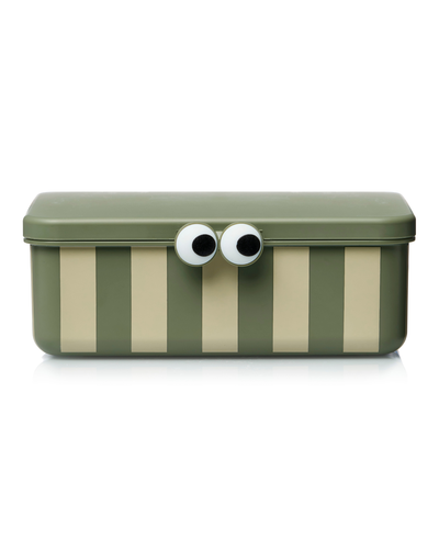 Kids Lunch Box with 3 Removable Trays - green