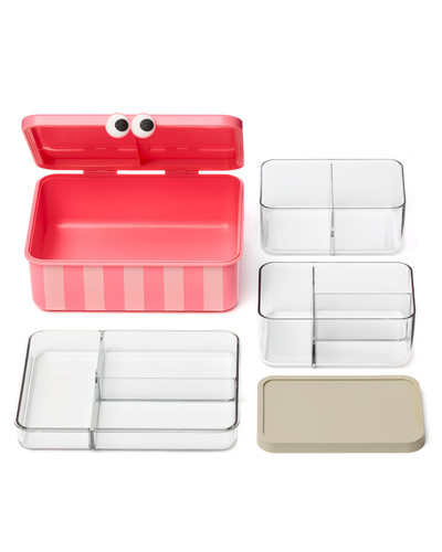 Kids Lunch Box with 3 Removable Trays - pink