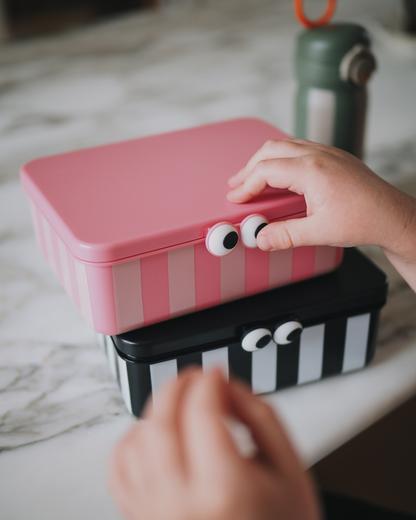 Broodtrommel met 3 uitneembare vakken - pink