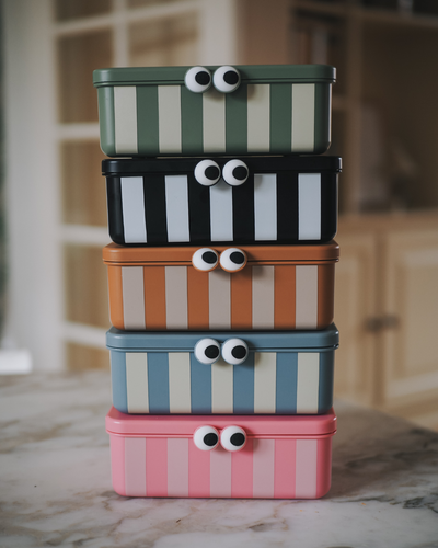 Kids Lunch Box with 3 Removable Trays - blue