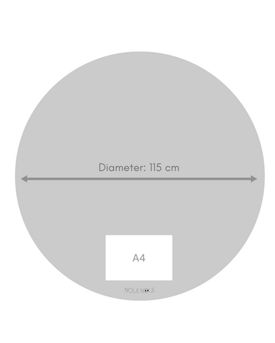 Old rose round mat for placing under high chair to protect floors from food spills. Ø115 cm. 