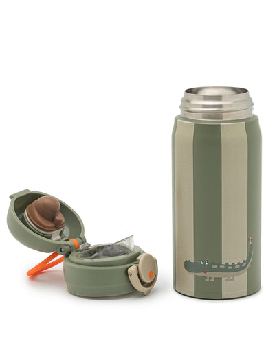 Striped double-wall stainless steel water bottle for kids – keeps drinks cold and leak-proof