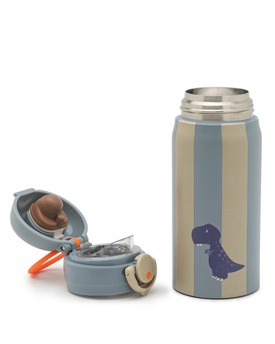 Striped double-wall stainless steel water bottle for kids – keeps drinks cold and leak-proof