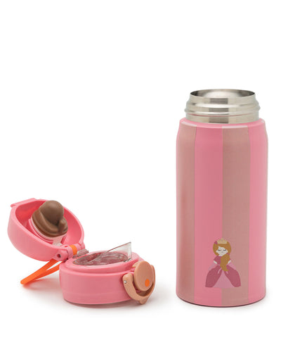350 ml rose striped double-wall stainless steel water bottle for kids – insulated and leak-proof