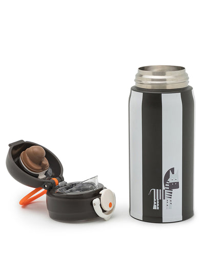 Zebra striped insulated kids’ stainless steel water bottle – keeps drinks cold for hours