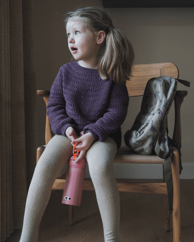 350 ml rose striped double-wall stainless steel water bottle for kids – insulated and leak-proof