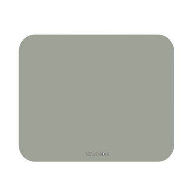 A stylish sage green XL placemat made of soft vinyl. 