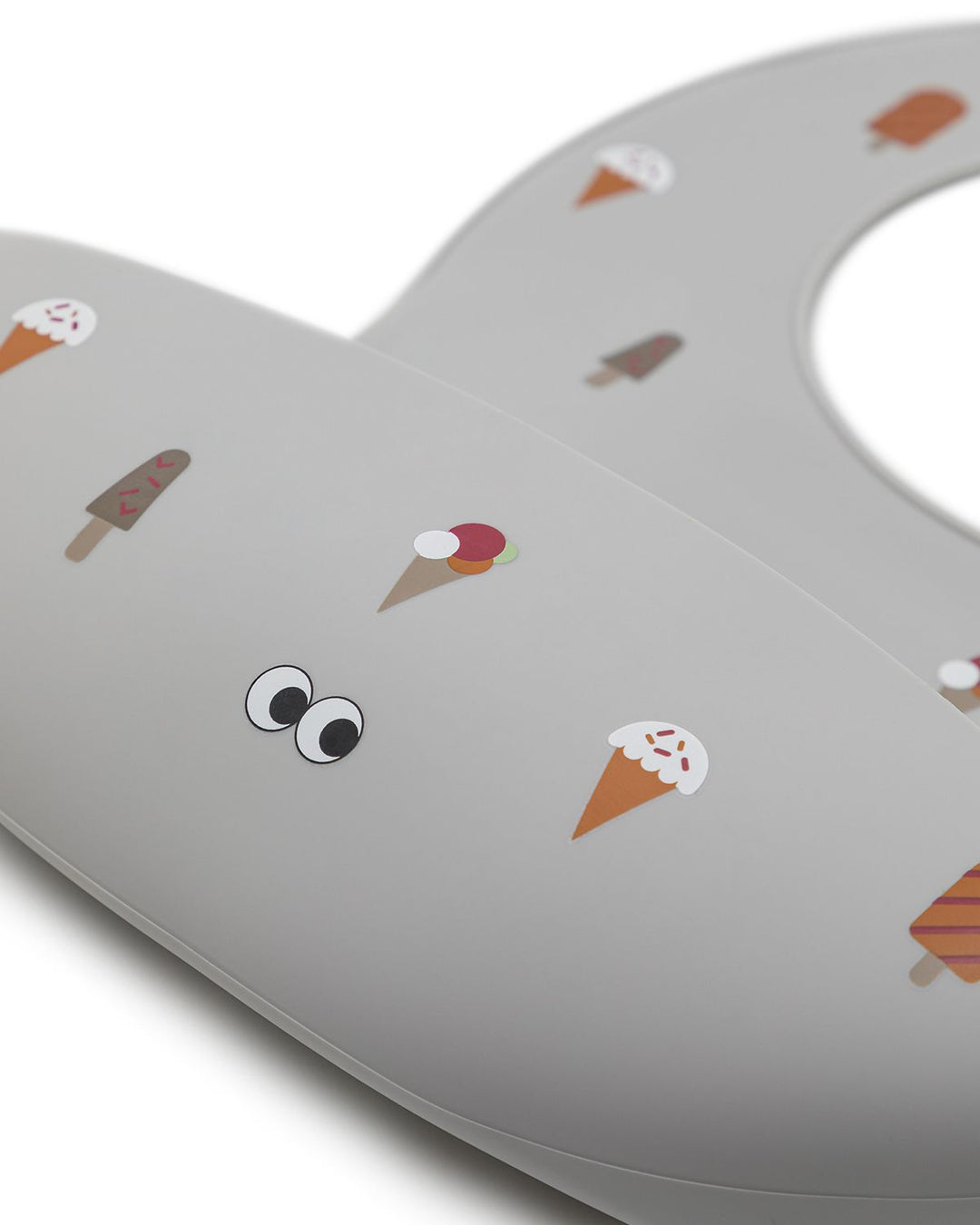 Silicone bib - ice cream grey