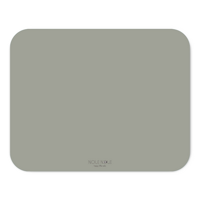 Rectangular sage green floor mat for high chairs, made of soft vinyl