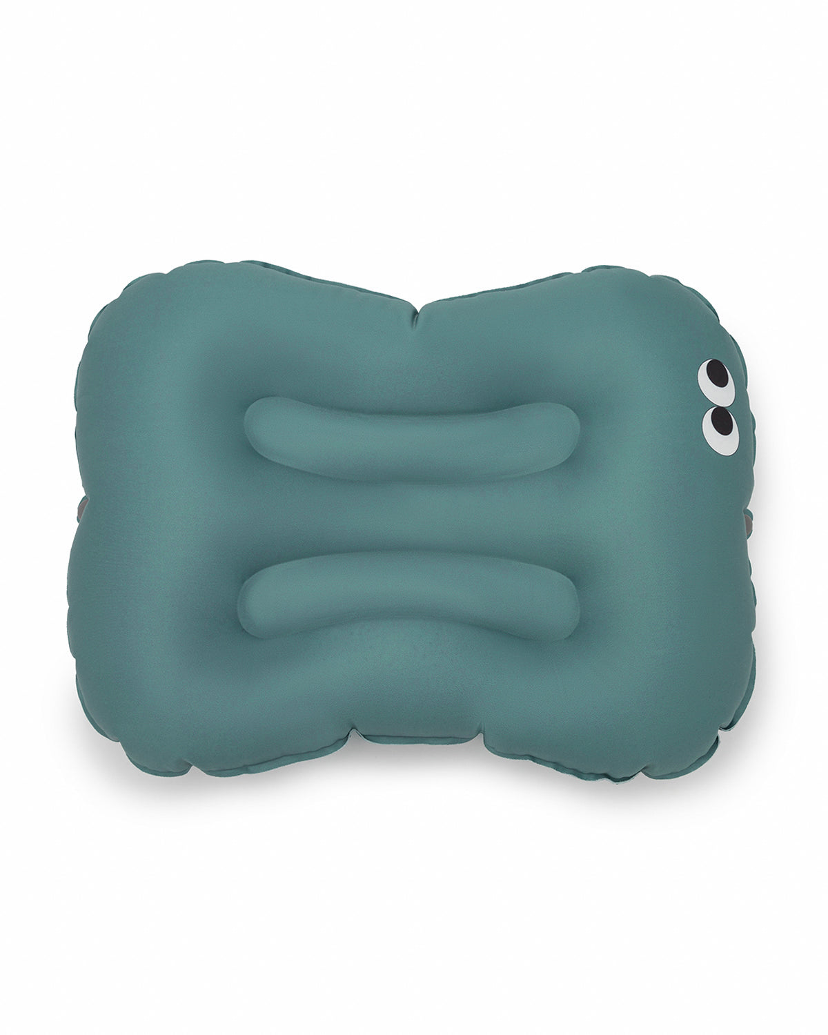alt="Inflatable child booster seat cushion with carry bag, elastic strap, and anti-slip dots"