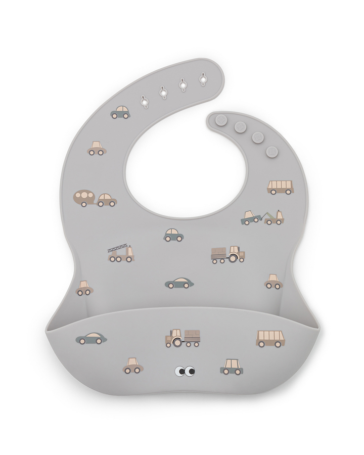 Silicone bib - little wheels