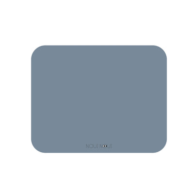 A dusty blue placemat made of soft vinyl. Perfect to protect the table surface from spills and scratches.