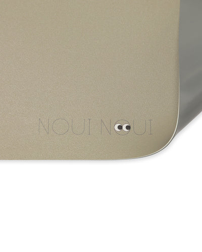Placemat in olive haze gray. Soft and durable.